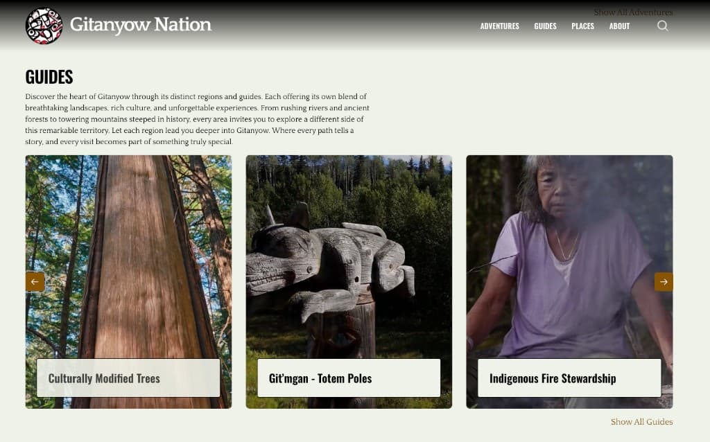 Gitanyow Nation guides for culturally modified trees, totem poles, and fire stewardship